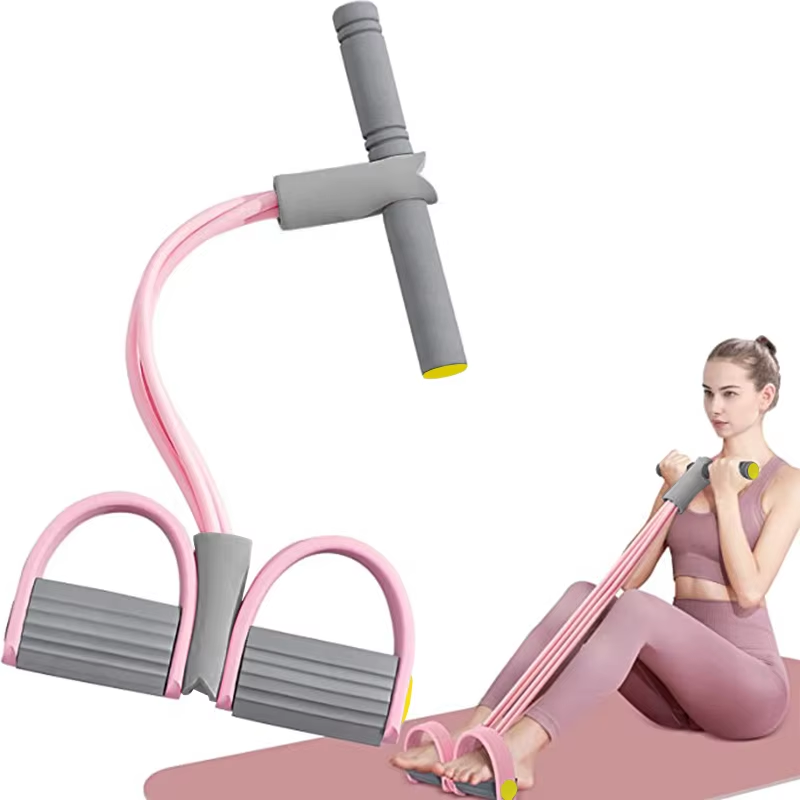 Pilates Yoga Board - 4튜브 저항 밴드 요가 페달 풀러