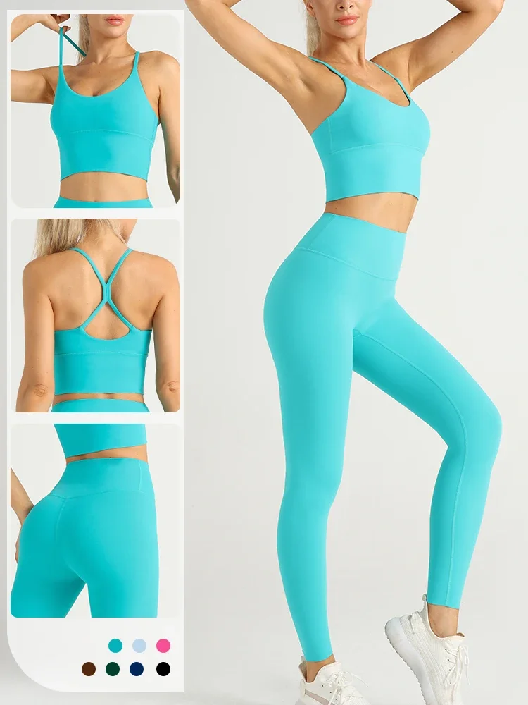 Pilates Yoga Legging - 2 조각 요가 의류 여성 운동복