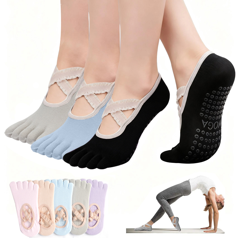 Pilates Yoga &A - 숙녀용 논슬립 필라테스 양말 여성용 레이스