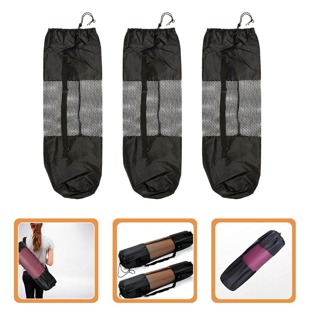 3Pcs 요가 매트 메쉬 가방 조정 가능한 Drawst - Yoga Mat Bag Carrier 리뷰 및 가격