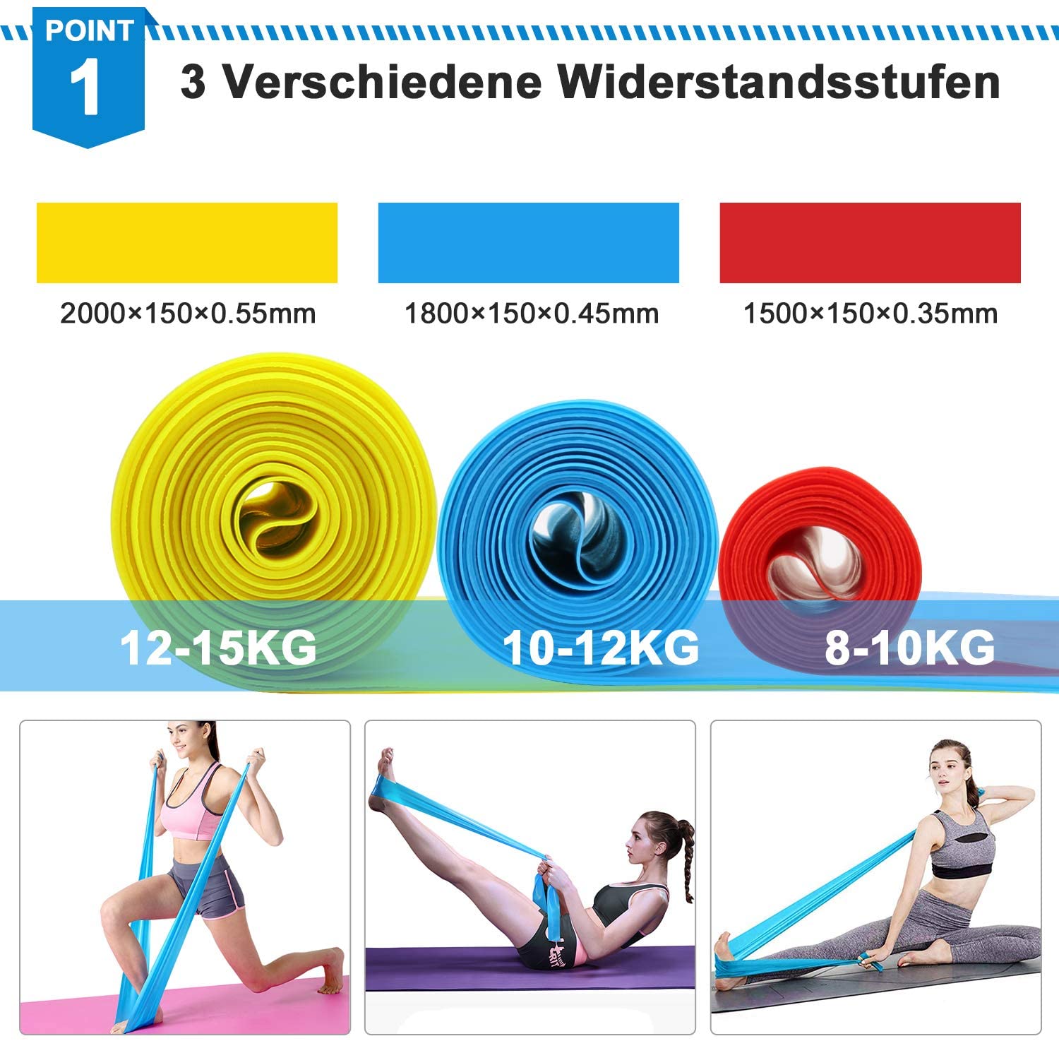 탄성 피트니스 밴드 3Pcs 저항 밴드 탄성 피트니스  - Pilates Yoga Board 리뷰 및 가격
