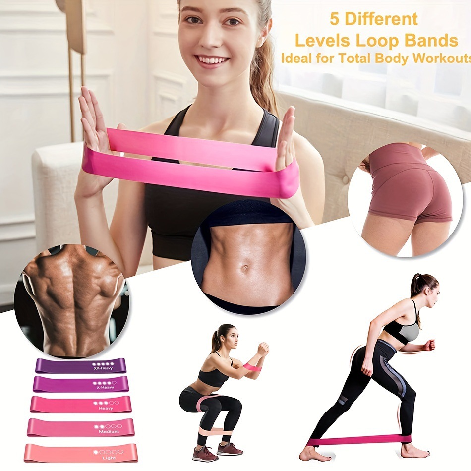 5피스 컬러 저항 밴드 세트 요가, 필라테스, 체육관  - Pilates Yoga Board 리뷰 및 가격