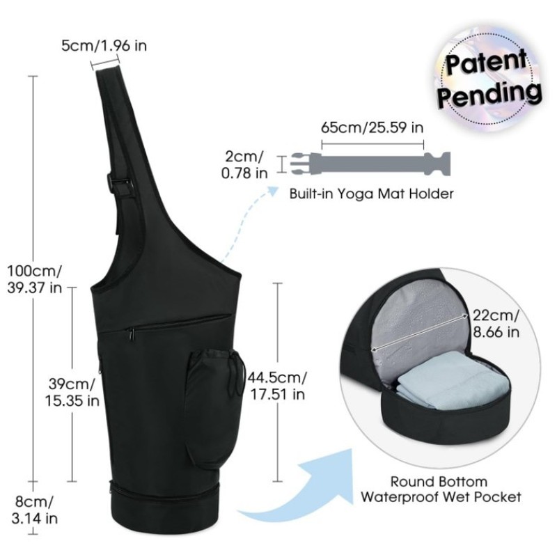 넓은 입구와 긴 손잡이가 있는 요가 매트 캐리어 가방, - Yoga Mat Bag Carrier 리뷰 및 가격