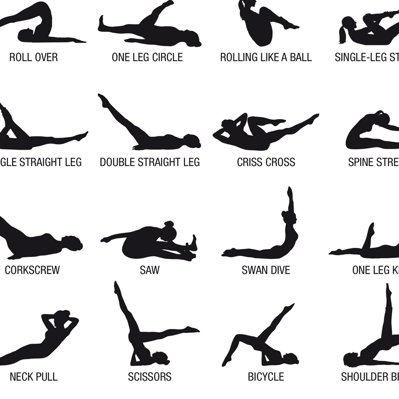 프레임리스 필라테스 운동 차트 포스터 캔버스 프린트,  - Pilates Yoga &A 리뷰 및 가격