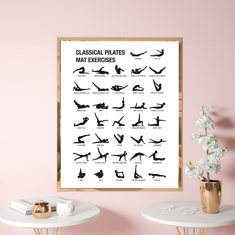 프레임리스 필라테스 운동 차트 포스터 캔버스 프린트,  - Pilates Yoga &A 리뷰 및 가격